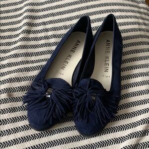 Anne Klein Women's Navy Suede Loafers